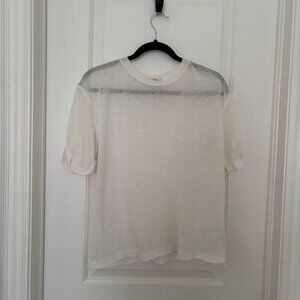 Free People Sheer White T-Shirt